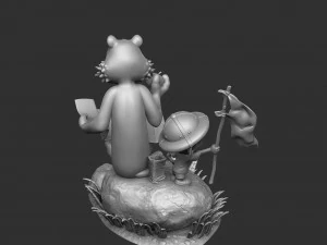 Calvin und Hobbes in der Natur f&uuml;r 3D-Druckstl 3D Druckmodell