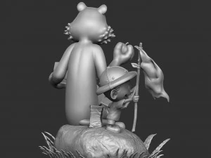 Calvin und Hobbes in der Natur f&uuml;r 3D-Druckstl 3D Druckmodell