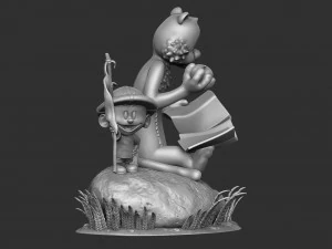 Calvin und Hobbes in der Natur f&uuml;r 3D-Druckstl 3D Druckmodell
