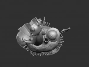Calvin und Hobbes in der Natur f&uuml;r 3D-Druckstl 3D Druckmodell