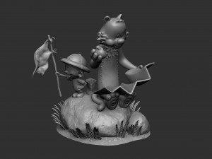 Calvin and Hobbes in nature for 3d print stl 3D 프린트 모델
