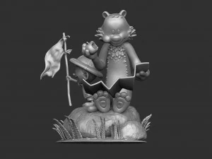 Calvin und Hobbes in der Natur f&uuml;r 3D-Druckstl 3D Druckmodell