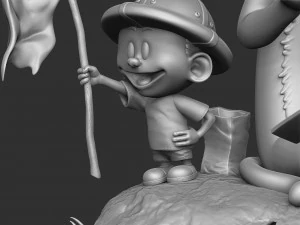 Calvin und Hobbes in der Natur f&uuml;r 3D-Druckstl 3D Druckmodell