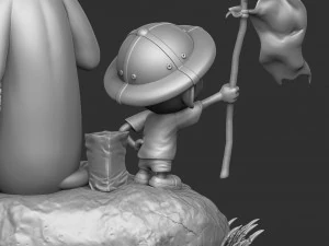 Calvin und Hobbes in der Natur f&uuml;r 3D-Druckstl 3D Druckmodell
