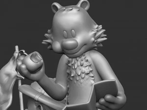 Calvin und Hobbes in der Natur f&uuml;r 3D-Druckstl 3D Druckmodell