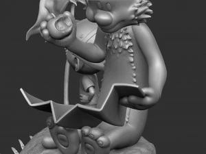 Calvin und Hobbes in der Natur f&uuml;r 3D-Druckstl 3D Druckmodell