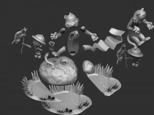 Calvin und Hobbes in der Natur f&uuml;r 3D-Druckstl 3D Druckmodell