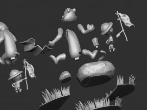 Calvin und Hobbes in der Natur f&uuml;r 3D-Druckstl 3D Druckmodell
