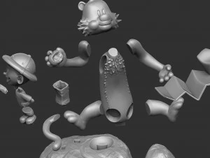Calvin und Hobbes in der Natur f&uuml;r 3D-Druckstl 3D Druckmodell
