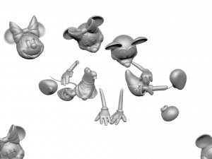 Mickey and Minnie mouse for 3d print STL 3D 프린트 모델
