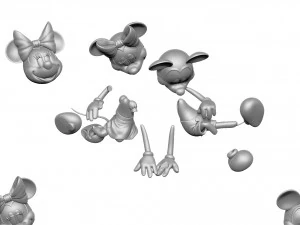 Mickey and Minnie mouse for 3d print STL 3D Print Model