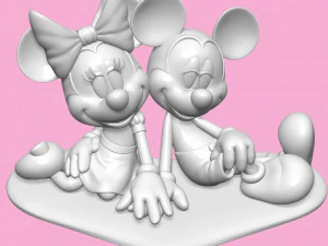 Mickey and Minnie mouse for 3d print STL 3D Print Model