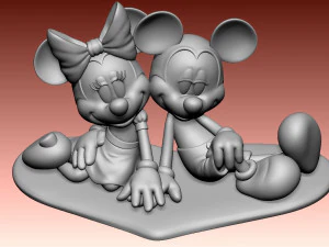 Mickey and Minnie mouse for 3d print STL 3D Print Model