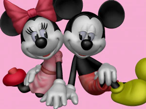 Mickey and Minnie mouse for 3d print STL 3D Print Model