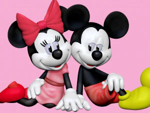 Mickey and Minnie mouse for 3d print STL 3D Print Model
