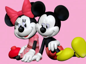 Mickey and Minnie mouse for 3d print STL 3D Print Model
