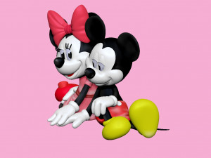 Mickey and Minnie mouse for 3d print STL 3D 프린트 모델