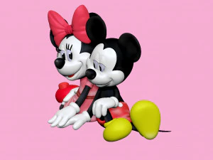 Mickey and Minnie mouse for 3d print STL 3D Print Model