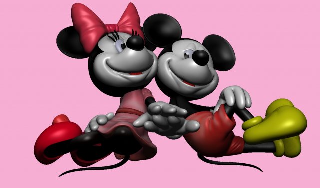 Pegatinas Mickey Y Minnie Mouse 3D