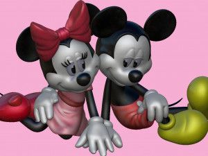 Mickey and Minnie mouse for 3d print STL 3D 프린트 모델