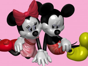 Mickey and Minnie mouse for 3d print STL 3D 프린트 모델