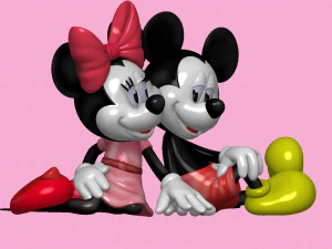 Mickey and Minnie mouse for 3d print STL 3D Print Model