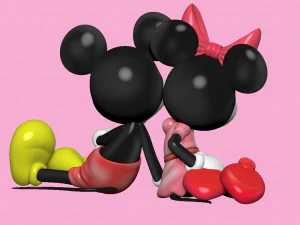 Mickey and Minnie mouse for 3d print STL 3D Print Model