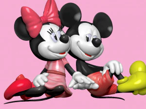 Mickey and Minnie mouse for 3d print STL 3D Print Model