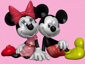 Mickey and Minnie mouse for 3d print STL 3D Print Model