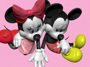 Mickey and Minnie mouse for 3d print STL 3D Print Model