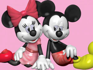 Mickey and Minnie mouse for 3d print STL 3D Print Model
