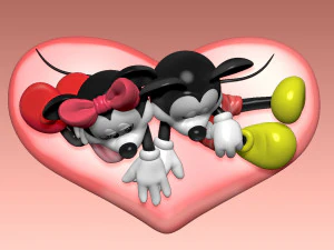 Mickey and Minnie mouse for 3d print STL 3D Print Model