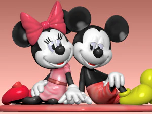 Mickey and Minnie mouse for 3d print STL 3D Print Model