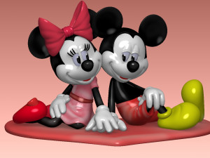 Mickey and Minnie mouse for 3d print STL 3D 프린트 모델