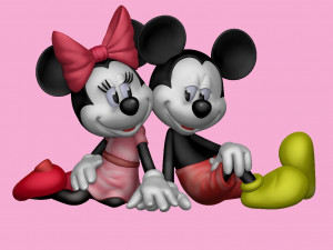 Mickey and Minnie mouse for 3d print STL 3D 프린트 모델