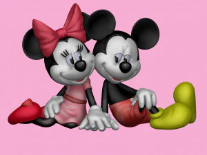 Mickey and Minnie mouse for 3d print STL 3D Print Model