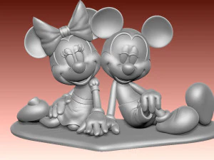 Mickey and Minnie mouse for 3d print STL 3D Print Model
