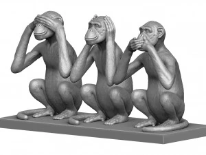 CANT SEE DONT HEAR DONT TALK STL 3D PRINTING 3D Print Model