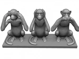 CANT SEE DONT HEAR DONT TALK STL 3D PRINTING 3D Print Model