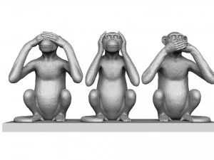 CANT SEE DONT HEAR DONT TALK STL 3D PRINTING 3D Print Model