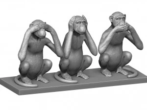 CANT SEE DONT HEAR DONT TALK STL 3D PRINTING 3D Print Model