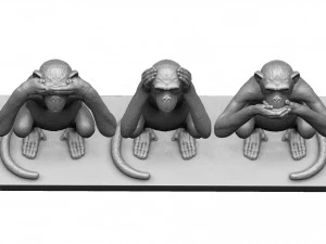 CANT SEE DONT HEAR DONT TALK STL 3D PRINTING 3D Print Model