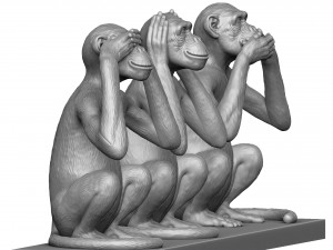 CANT SEE DONT HEAR DONT TALK STL 3D PRINTING Modelo de Impressão 3D