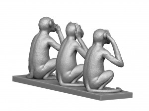 CANT SEE DONT HEAR DONT TALK STL 3D PRINTING Modelo de Impressão 3D
