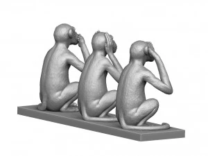 CANT SEE DONT HEAR DONT TALK STL 3D PRINTING 3D Print Model