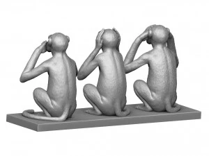 CANT SEE DONT HEAR DONT TALK STL 3D PRINTING 3D Print Model