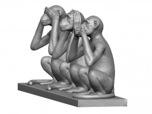 CANT SEE DONT HEAR DONT TALK STL 3D PRINTING 3D Print Model