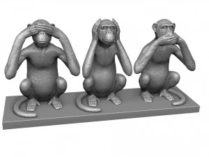 CANT SEE DONT HEAR DONT TALK STL 3D PRINTING 3D Print Model