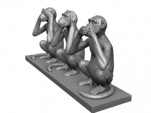 CANT SEE DONT HEAR DONT TALK STL 3D PRINTING 3D Print Model