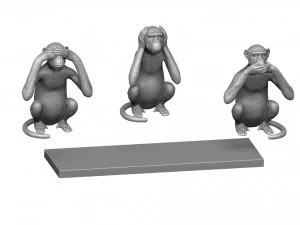 CANT SEE DONT HEAR DONT TALK STL 3D PRINTING 3D Print Model